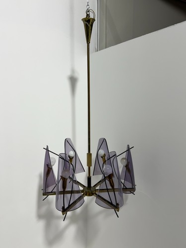 Lampadario ottone vetro - ottone,